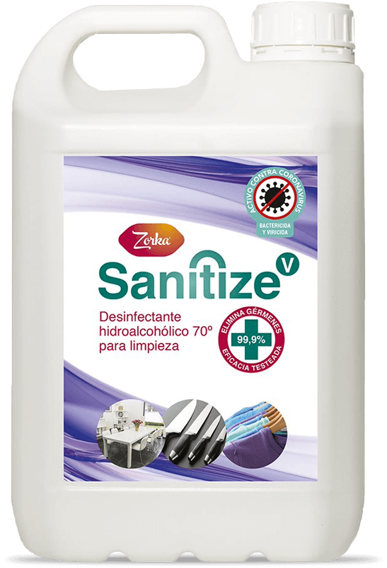 ZORKA SANITIZE V , Desinfectante Hidroalcohólico 70º para limpieza